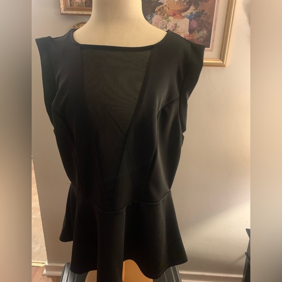 Forever 21+ Y2K Black Plunge V Neck Mesh Sleeveless Top - Picture 2 of 12